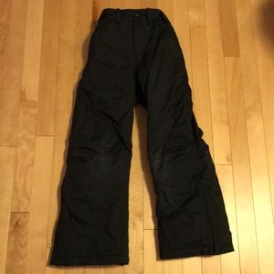 Solid Black Boys L.L. Bean Ski Pants Snowpants Size 8 Boys